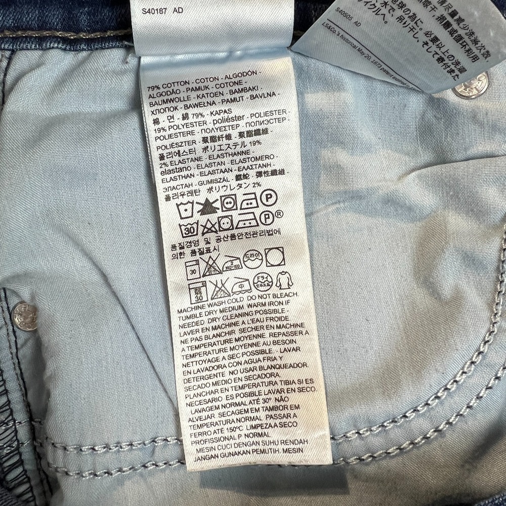 Levis Slimming Straight Jeans Womens 32 Blue Stretch Denim Medium Wash Pockets - Picture 9 of 15